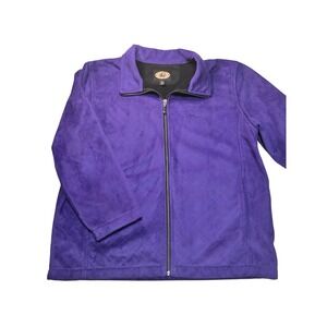 County Clothing Co Faux Suede Zip Jacket Purple Women's L Made in Canada YKK